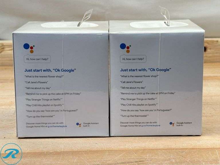 (2) Google™: Home Mini Speaker, Chalk- New - Roller Auctions