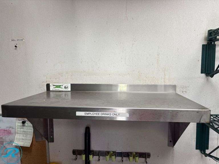 (3) Regency Commercial Space Solutions Stainless Steel Shelves, Models 600WS1236 and 600WS1224, 12″ x 36″, 12″ x 24″ - Roller Auctions