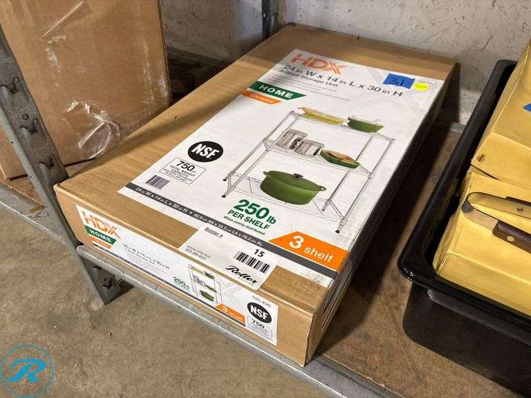 New HDX 3-Shelf Chrome Wire Storage Rack, NSF, 24 in W x 14 in L x 30 in H