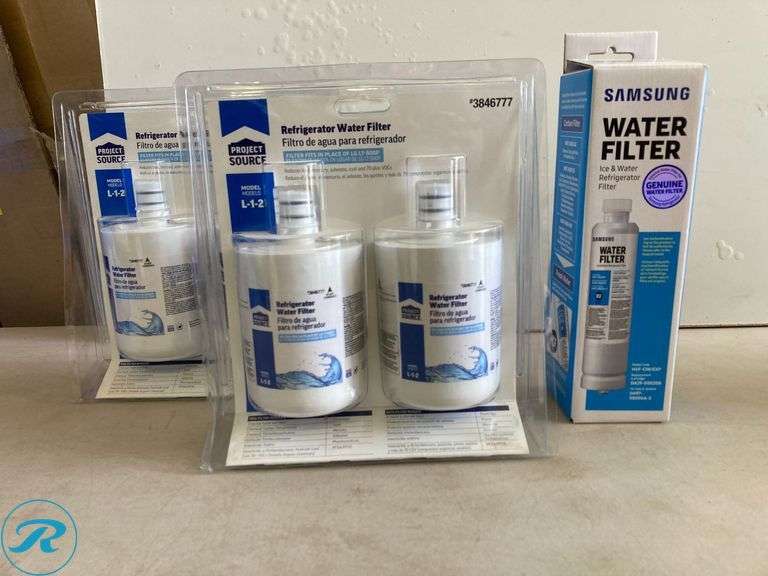 (3) New- (2) Project Source Twist-in Refrigerator Water Filter L-1-2 Fits LG LT500P 2 -Pack (1) Samsung Push-in Refrigerator Water Filter - Roller Auctions