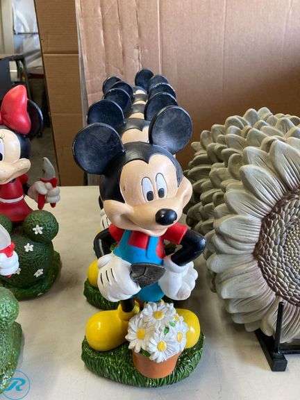 (13) New- Assorted Disney Green Gard Statue and Round Plastic stepping stone (some have scratches and 1 has damage see photos) - Roller Auctions