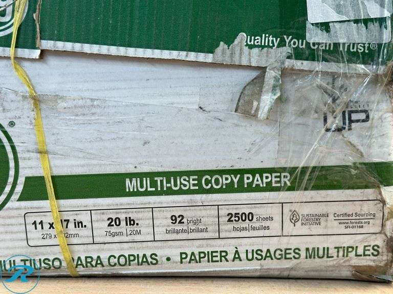 Boise® X-9® Multi-Use Printer & Copy Paper, 5 Reams, White, Ledger (11" x 17"), 2500 Sheets Per Case, 20 Lb, 92 Brightness- New/ Damaged Packaging - Roller Auctions