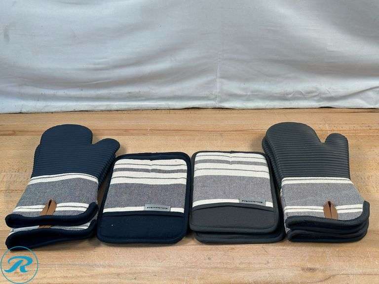 (4) KitchenAid 4-piece Silicone Oven Mitt Set- Like New, (1) Missing Mitts Set; (2) Nordic Ware: Naturals 3-Piece Baking Sheet Set With Lid- Like New - Roller Auctions