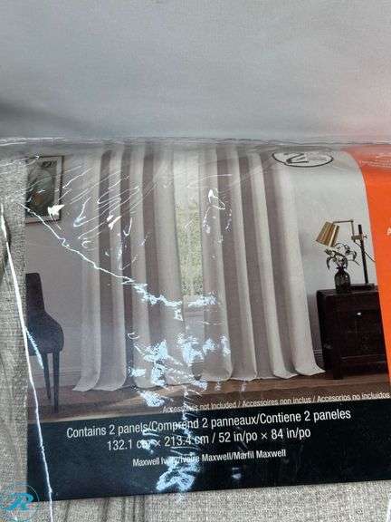 (2) SunBlk: Maxwell Total Blackout Window Curtains, 52” x 84”, 2-piece Set, Ivory- Like New - Roller Auctions