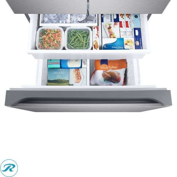 Samsung 25 cu. ft. 33" 3-Door French Door Refrigerator with Beverage Center - New - $1899 Retail, No Scratch/Dent or Damage Found - Roller Auctions