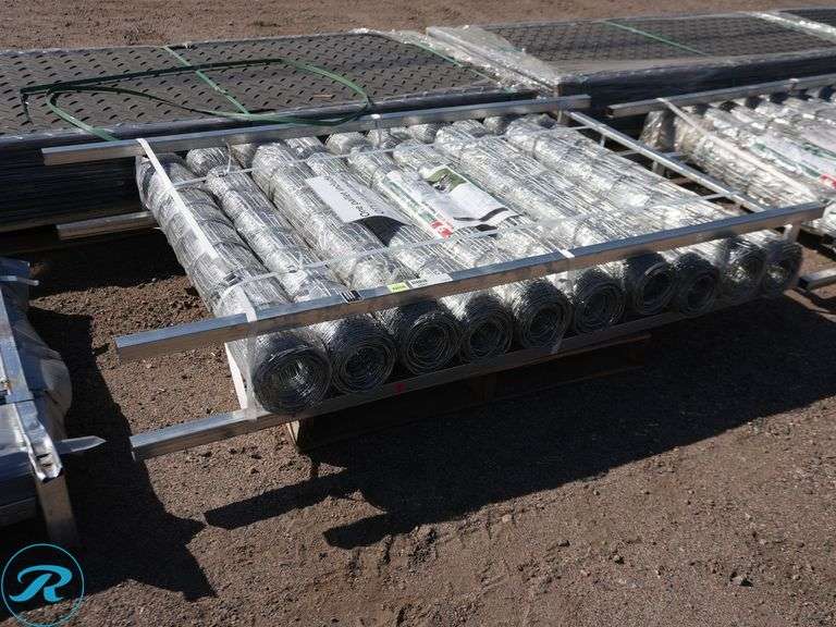 (10) New Rolls of KJ K1230 Hot-Dip Galvanized Field Fence, 4' H x 100' L, 14-Gauge Wire, 1,000-Total Feet - Roller Auctions