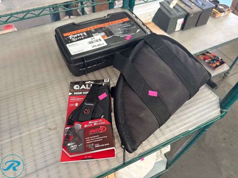 Hoppe’s Elite Gun Cleaning Kit, Allen Magnetic Quick Release Holster, and Padded Gun Case - Roller Auctions