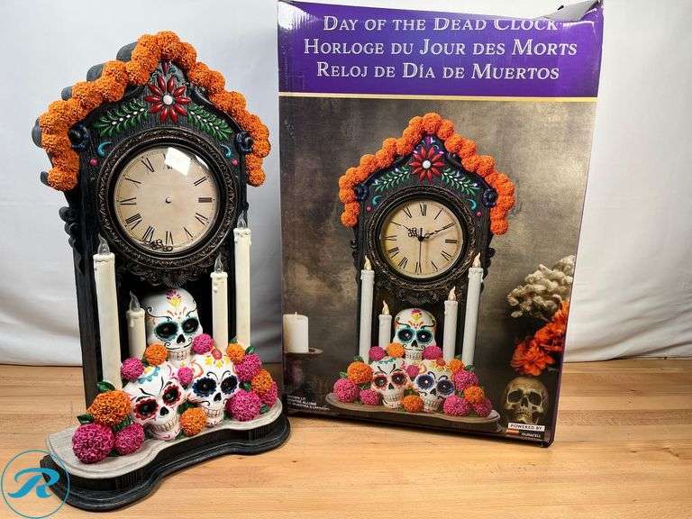 Day Of The Dead Clock - Like New/Clock Hands Fallen Off/Chipped