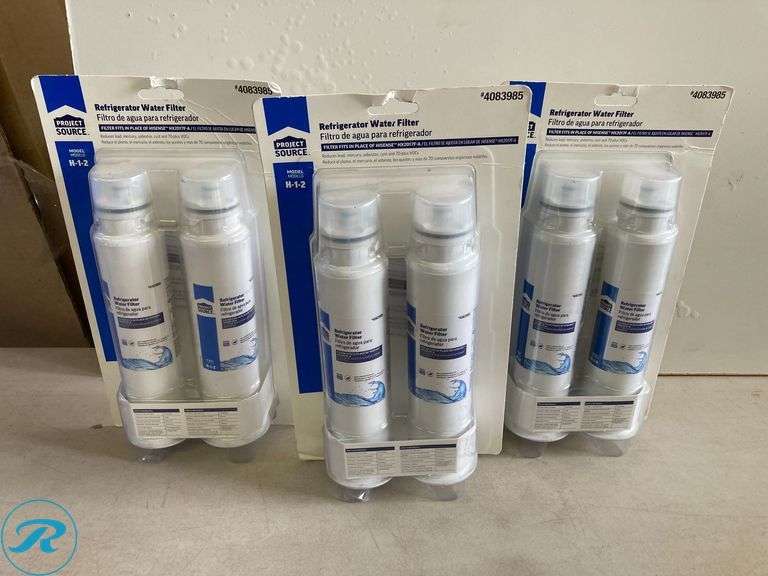 (3) New- Project Source Twist-in Refrigerator Water Filter H-1-2 Fits Hisense HX2017F-A 2 -Pack - Roller Auctions