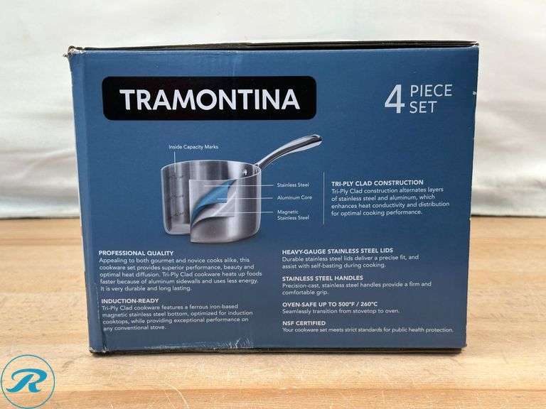 Tramontina 4-piece Tri-Ply Clad Sauce Pan Set - New - Roller Auctions