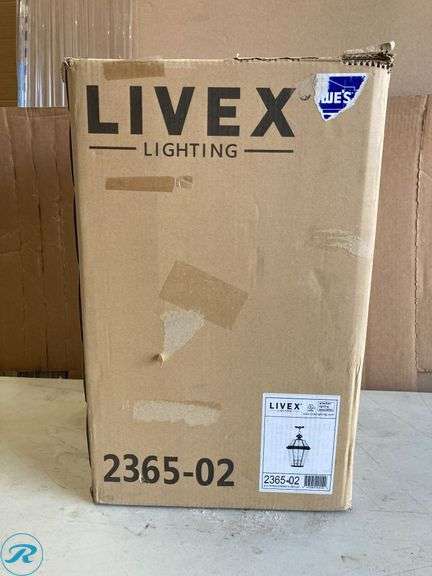 (1) New- Livex Lighting Georgetown 3 -Light Polished brass Traditional Beveled glass Lantern Medium Outdoor Hanging Pendant light - Roller Auctions