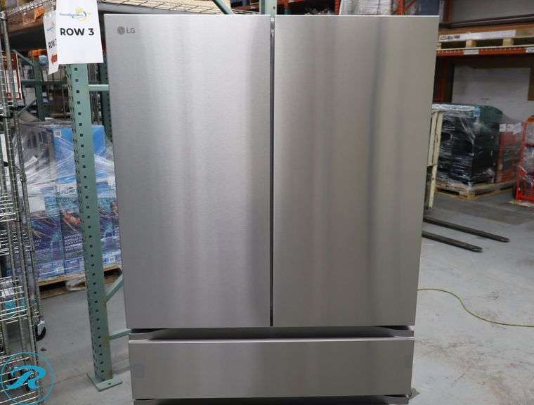 LG 30 cu. ft. Smart Standard-Depth MAX 4-Door French Door Refrigerator with Full-Convert Drawer - New - $1949 Retail, Light Small Scratches/Scuff on front/Never Used - Roller Auctions
