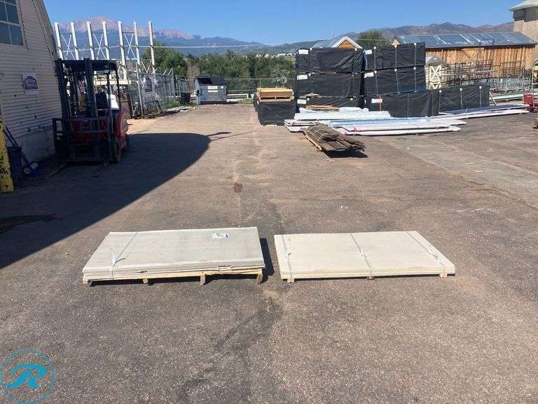 (23) New- (12) PermaBase Ultra Backer 3ft x 5ft x 1/4" waterproof cement backer board 1.0 sheet (some minor damage) (11) 3ft x 5ft x 1/2" Waterproof Fiber Cement backer Board 1.0 Sheet (some Minor damage See photos) - Roller Auctions