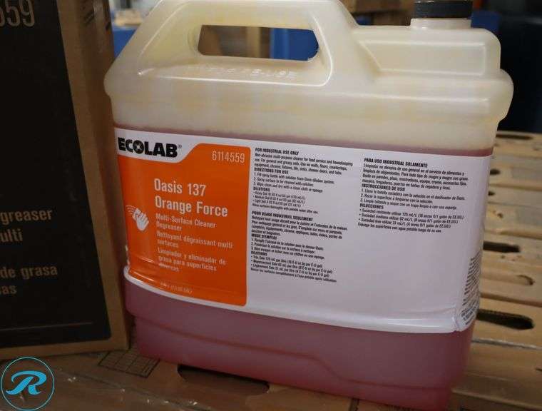 (21) EcoLab Oasis 137 Orange Force Multi-Surface Cleaner/Degreaser, Expired 11/2024 - New - Roller Auctions