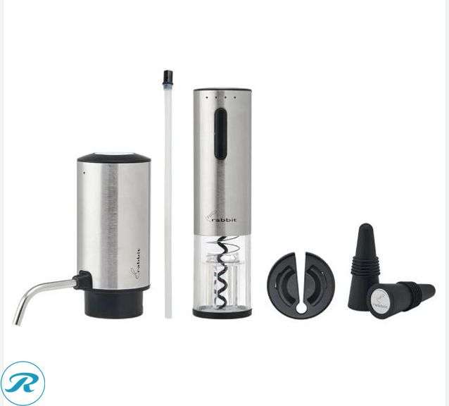 (2) Rabbit: 5-Piece Wine Aerator & Corkscrew Set- Like New; Rabbit: 8-Piece Electric Wine Set- Like New - Roller Auctions