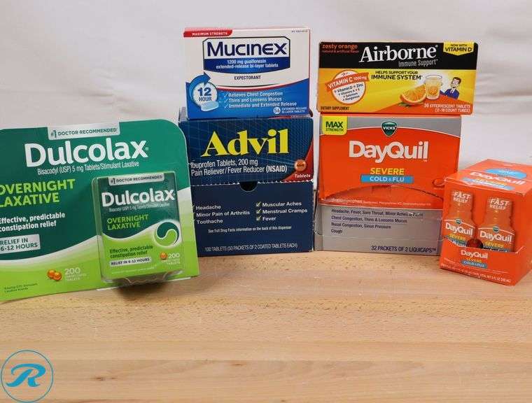 (6) Assorted Over-the-Counter Medications for Cold/Flu/Pain - New/Some ...