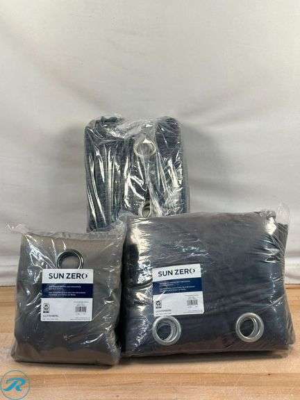 (2) Sunzero: Blackout Curtain, Lichtenberg, 2pk- Like New; SunSmart: Total Blackout Lined Panel Pair, Blue- Like New - Roller Auctions
