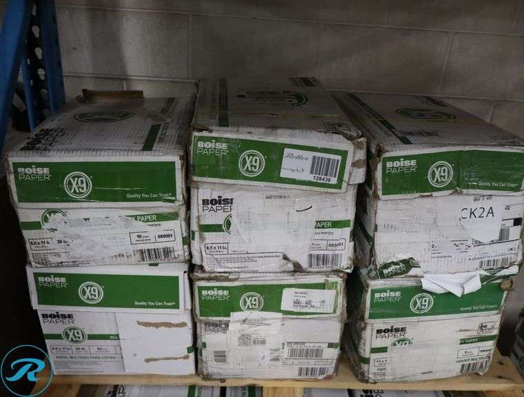 (6) Boise Paper X9 - 5000pc Per Case, 8.5" x 11", 92 Brightness, 20 Pounds - New/Damaged Box/Few Damaged - Roller Auctions