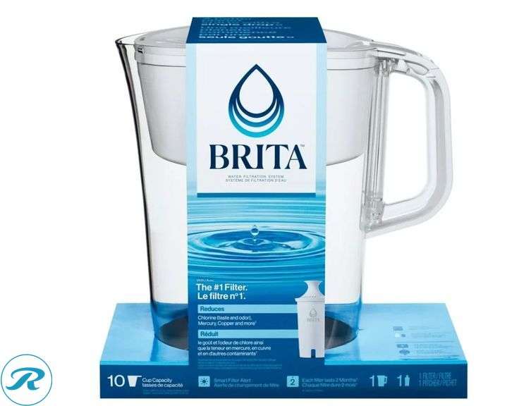 Brita: Water Filter Pitcher- New; (7) Brita: Replacement Filters- New - Roller Auctions