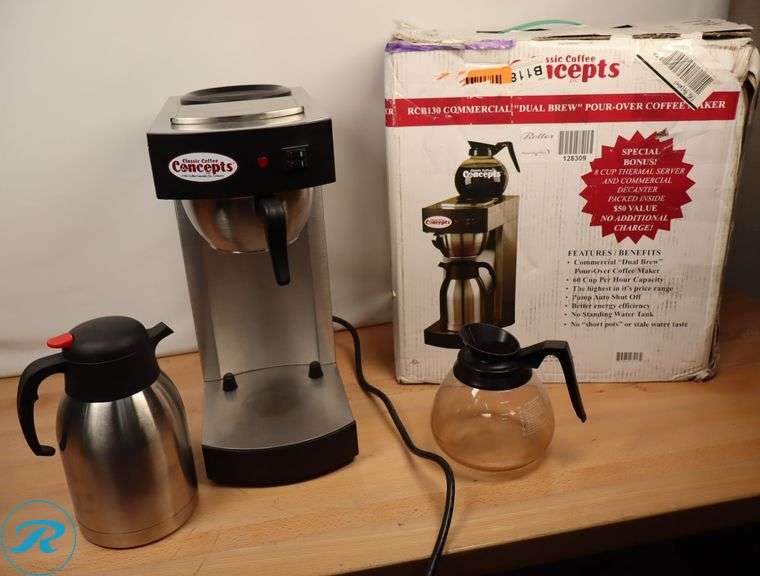 Classic Coffee Concepts RCB130 Commercial Dual Brew Pour Over Coffee Maker - Used/Tested - Roller Auctions