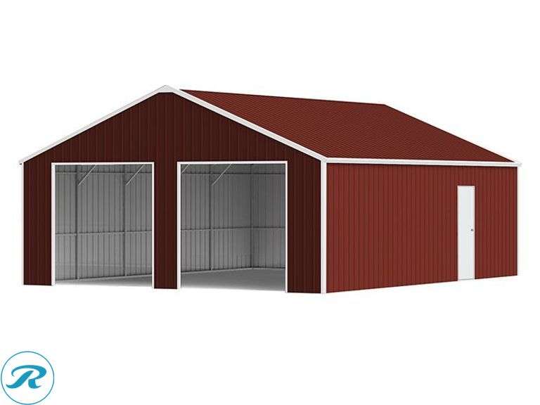 New KJ K2223G Double Garage Metal Shed, 23' x 22' x 13' High - Roller Auctions