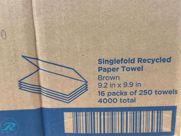 Pacific Blue Basic® by GP PRO:  1-Ply, S-Fold Paper Towels, 9.25" X 9.9", 250 Sheets per Pack, 16 Packs Per Case- New - Roller Auctions