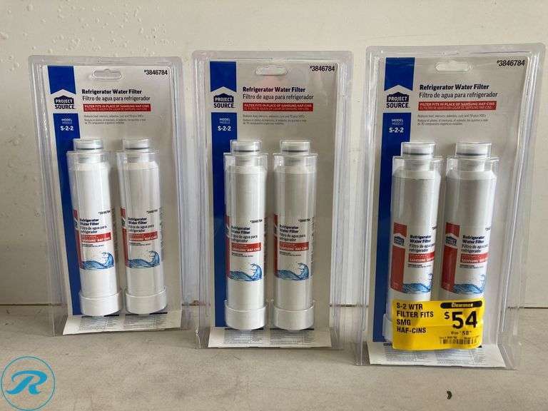(3) New- Project Source Twist-in Refrigerator Water Filter S-2-2 Fits Samsung HAF-CINS 2 -Pack - Roller Auctions