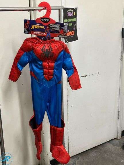 Kid's Fireman Costume, Age 3-4- New; Kid's Spiderman Costume, Age 3-4- New - Roller Auctions