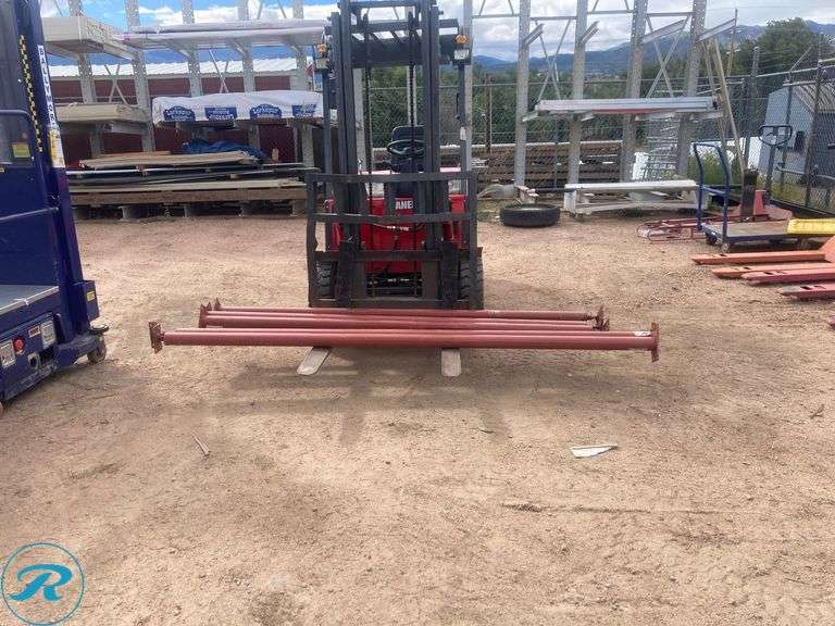 (5) New- (2) Akron adjustable steel jack post with swivel plate 96-100" 382 lbs capacity Red Finish (3) Akron Red Steel Adjustable Jack post with swivel plate 8' to 8' 4" 11200 lbs capacity - Roller Auctions