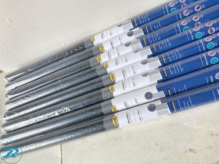 (8) New- M-D 4-ft x 7-ft Charcoal Fiberglass Screen mesh - Roller Auctions
