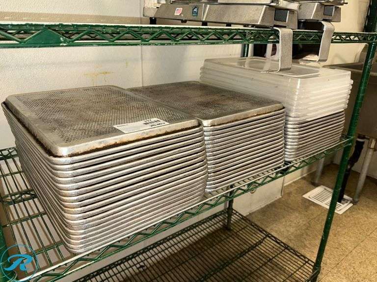 Perforated Metal Baking Trays and Plastic Food Storage Lids