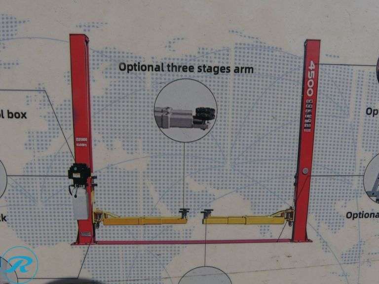 New I-Ranch IRTPL 2-Post Automotive Lift, 10,000 Lb. Capacity (Paint Scratched, Shipping Damaged)