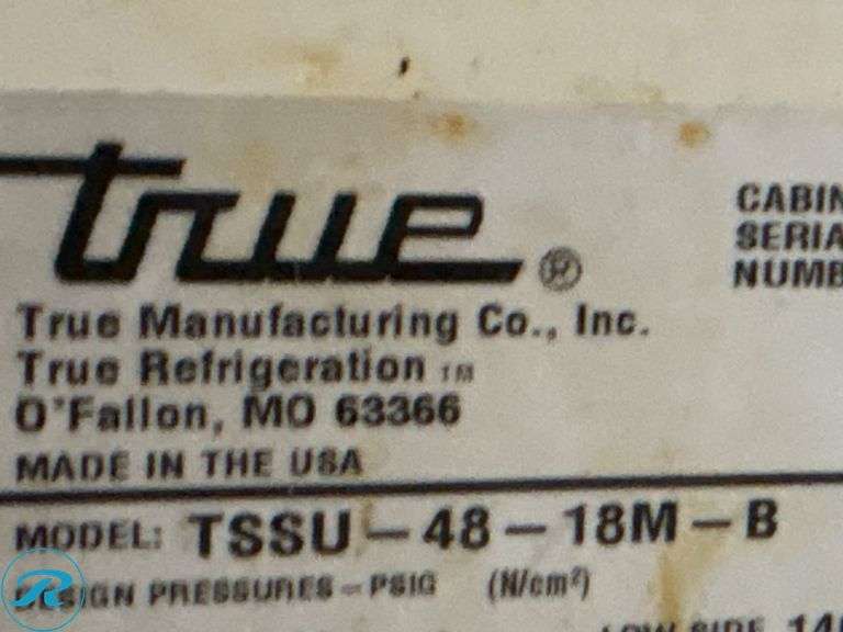 True TSSU-48-18M-B 2-Door Mega Top Refrigerated Sandwich Prep Table on Casters - Roller Auctions