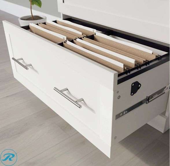 Realspace® 29-7/16"W x 18-1/2"D Lateral 2-Drawer File Cabinet, White - New - Roller Auctions