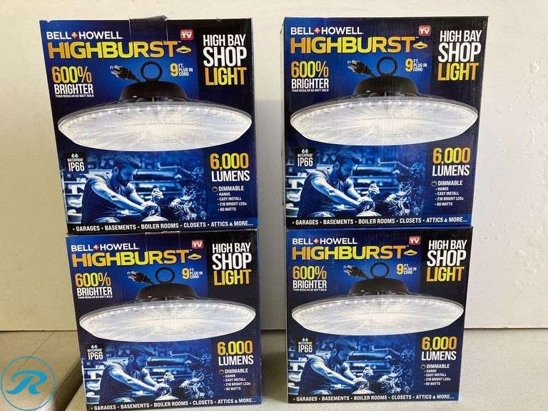 (6) New-Assorted Tools and lightening (high bay led shop light drill bit set, tape measure) - Roller Auctions