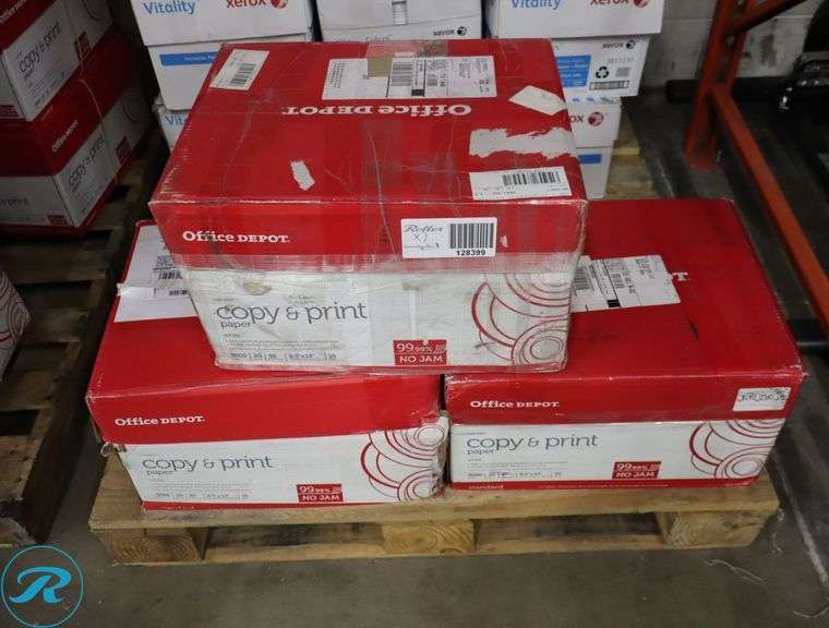 (3) Office Depot Copy & Print Paper, 8.5" x 14", 5000pc, 20lb - New/Damaged Box/Few Damaged - Roller Auctions