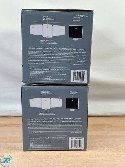 Lutec Motion Activated Solar Security Light - New - (1) New, (1) Like New - Roller Auctions