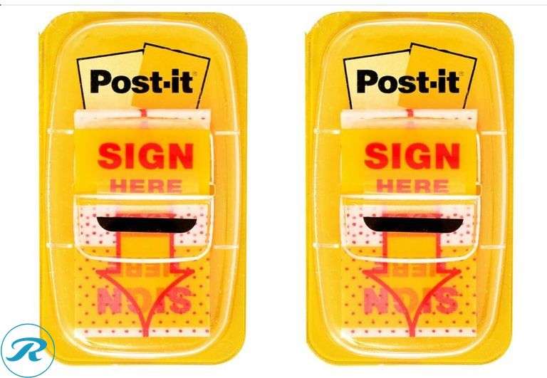 (7) Post-it® Tabs, 1 in. x 1.5 in., 1 Pack, 88 Tabs/Pack, Assorted Colors- New;(5) Post-it: Message Flags, Sign Here, 1 in Wide, Yellow, 100ct- New - Roller Auctions