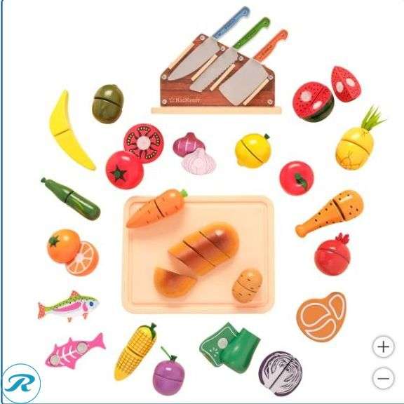 KidKraft: Chop It Up 52-Piece Wooden Play Food Set- Like New/ No Box; STMT: D.I.Y. Glitz N Glam Jewelry Studio- New - Roller Auctions