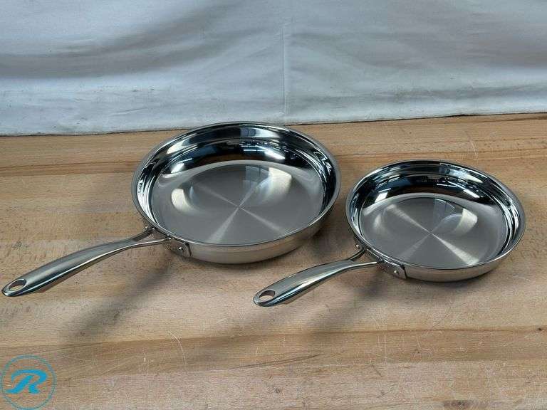 Cuisinart Tri-Ply Clad Stainless Steel 5-piece Skillet Set - Like New - Roller Auctions