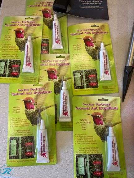 (132) New- Assorted Garden Supplies includes green floral wire, cable ties, sturdy tree wrap hanging for deck, sprinkler, watering can bin, bird feeder (see photos) - Roller Auctions