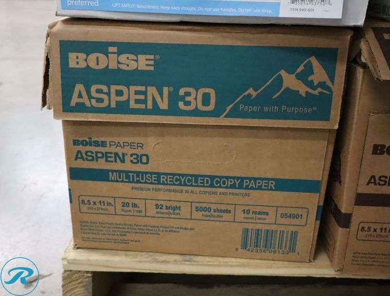 (6) Assorted 5000pc Per Case, 8.5" x 11", 92 Brightness, 20 Pounds - New/Damaged Box/Few Damaged - Roller Auctions