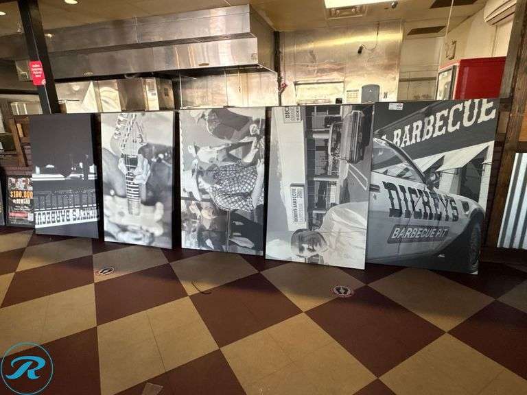Dickies Wall Art Panels Featuring Barbecue and Guitar Themes - Roller Auctions