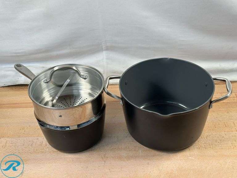 Tramontina Ceramic Non-Stick 12-piece Cookware Set with Utensils - Used - Missing Spatula and Spoon - Roller Auctions