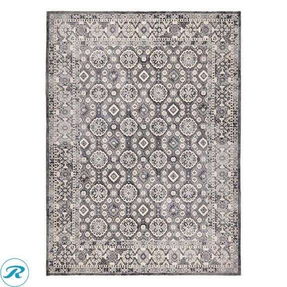 (1) New- allen + roth Elisa 5 x 7 (ft) Loomed Gray Rectangular Indoor Geometric Pet Friendly Area rug - Roller Auctions