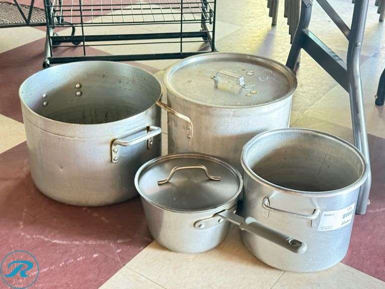 Commercial Aluminum Stock Pots and Saucepan with Lids - Roller Auctions