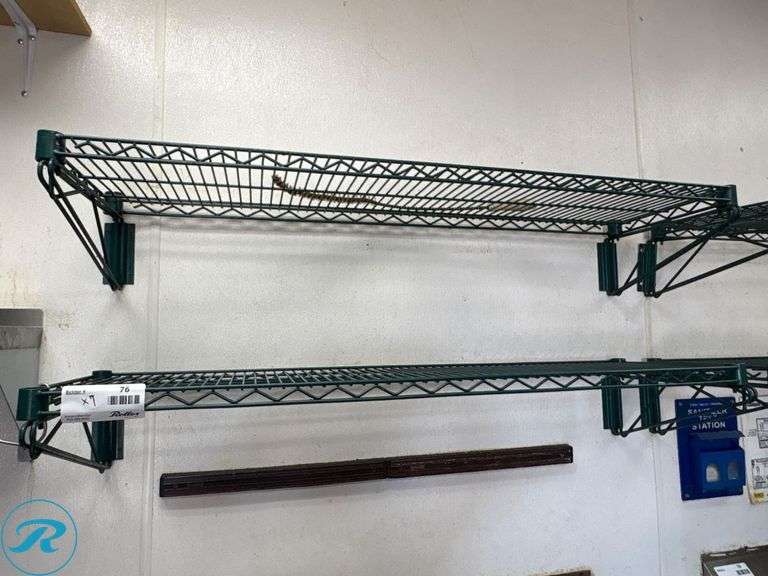 (7) Wall Mounted Wire Shelves, 48” x 14”