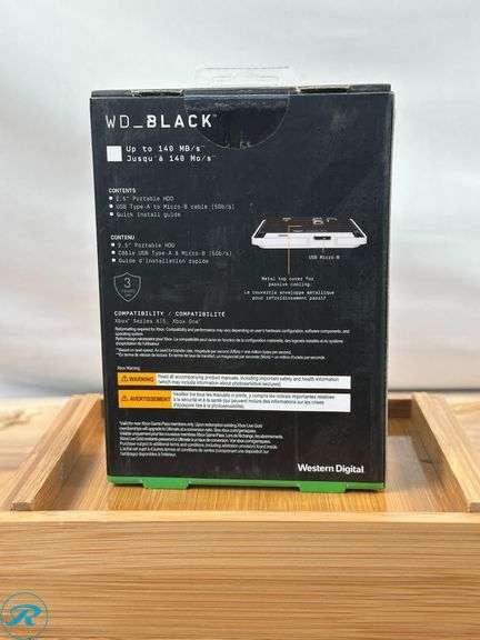 WD_BLACK P10: Game Drive For Xbox One, 2TB, Black- New - Roller Auctions