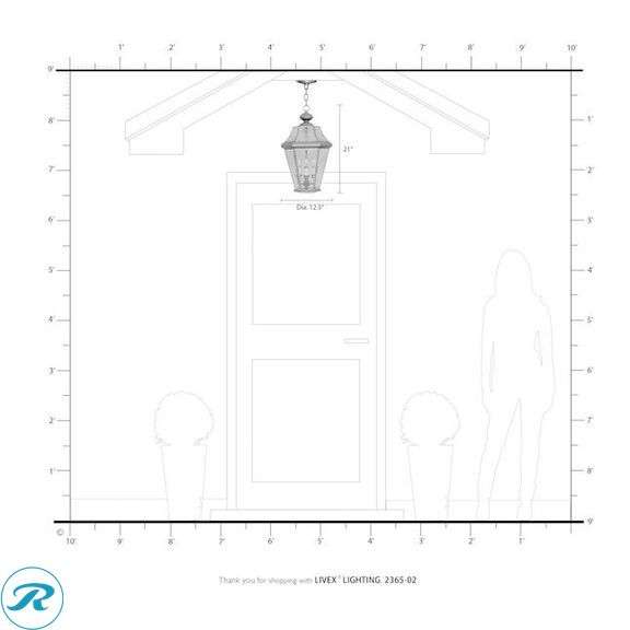 (1) New- Livex Lighting Georgetown 3 -Light Polished brass Traditional Beveled glass Lantern Medium Outdoor Hanging Pendant light - Roller Auctions