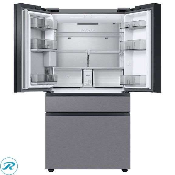 Samsung 29 cu. ft. Bespoke 4-Door French Door Smart Refrigerator with Beverage Center - New - $2,199 Retail, Two Small Dents on Front/Small Scratches On door/Never Used - Roller Auctions